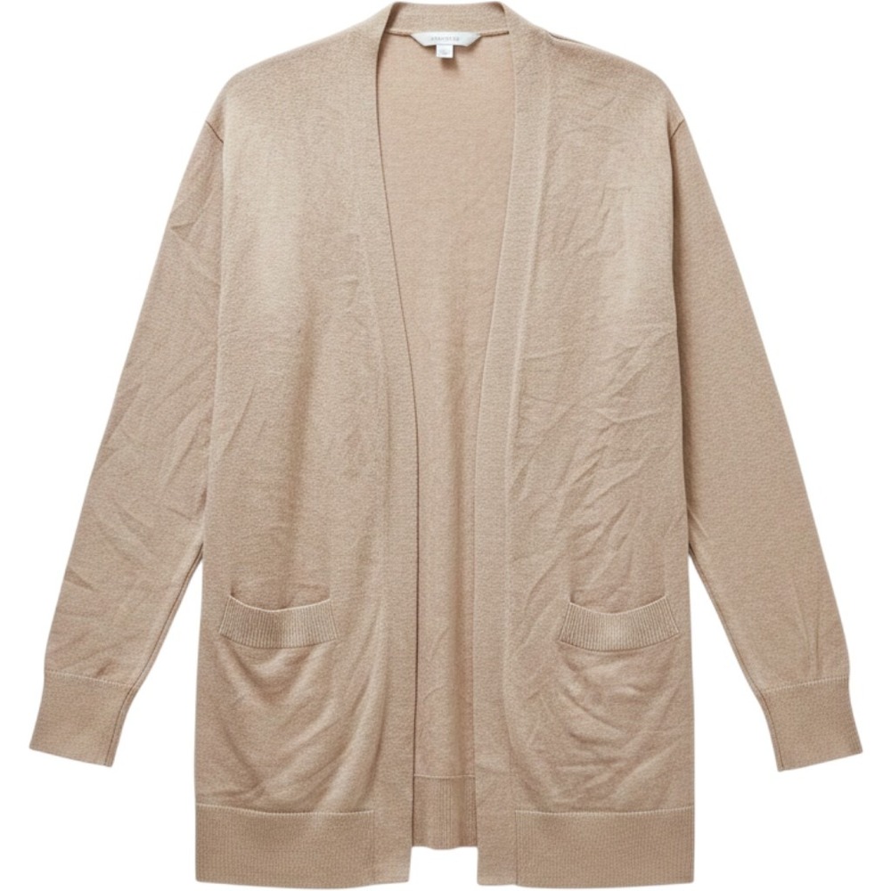 Luxury‎ Premier Collection Cashmere Blend Cardigan Tan Open Front Pocket Small